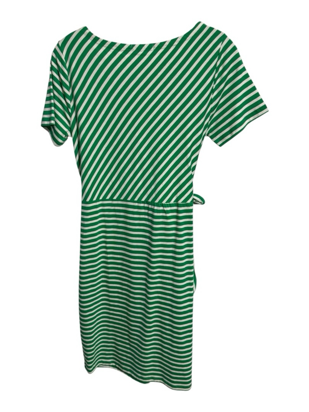 Striped Tie Waist Dress Green White Small Nautical Costal Chic Casual Mini NWT - Picture 6 of 8